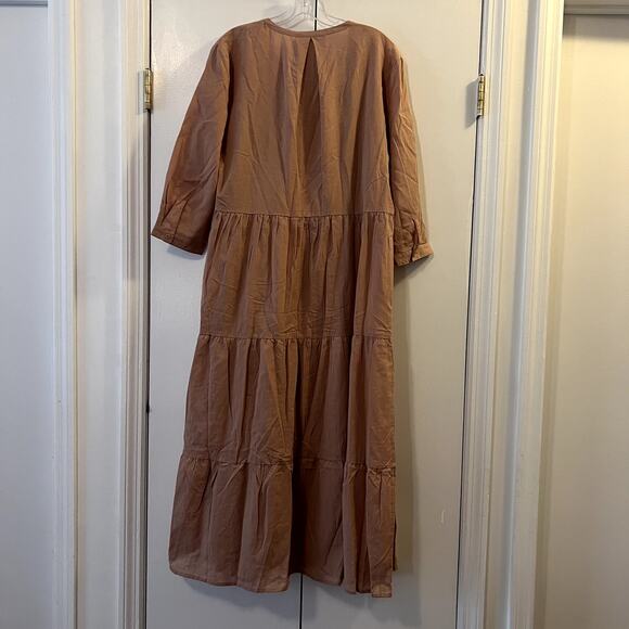 Jenni Kayne James midi Dress Dusk Rose size L cotton linen - Picture 8 of 8